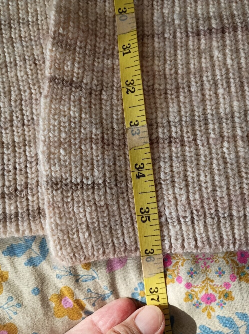 Jjill Pure Jill Women’s Open-Front Long Knit Cardigan Sweater - Cream And Mauve - Picture 5 of 5